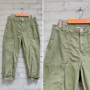 Zara Khaki Green Cropped Pants